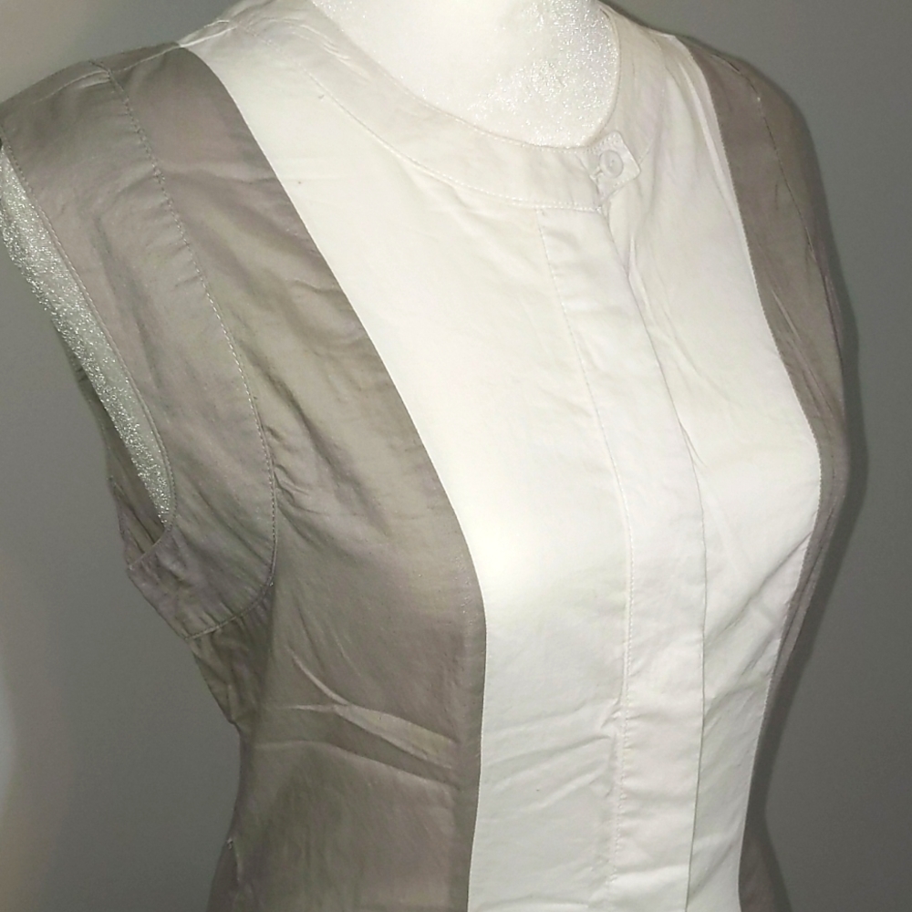 Belted Color Block Button Down - Picture 6 of 12